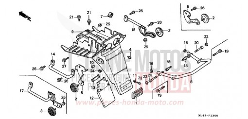 GARDE-BOUE ARRIERE CB450SJ de 1988